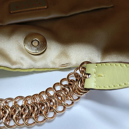 Prada Cleo Nylon Yellow Gold-tone Chain Shoulder Bag