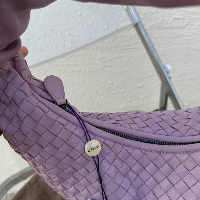 Sold Bottega Veneta Veneta Hobo Medium Lilac Lavender Intrecciato Leather Bag 40cm