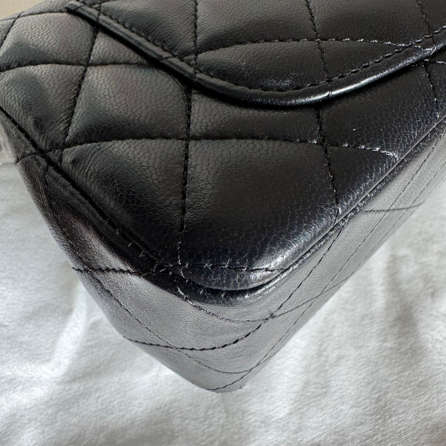 Chanel Classic Flap Mini Black Lambskin Silver Hardware