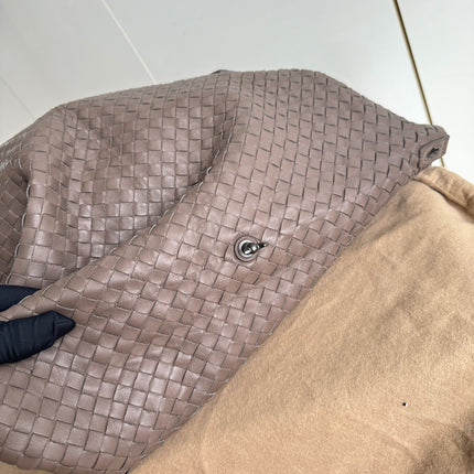 Bottega Veneta Maxi Convertible Tote Bag Hobo Grey Leather Two-way Carry 50cm