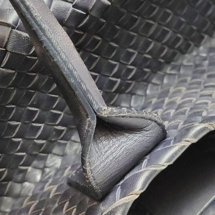 Bottega Veneta Cabat MM Intreccio Leather Tote Bag Navy 40cm