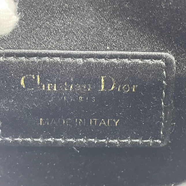 Dior Saddle Mini Silk Handbag Black with crystals