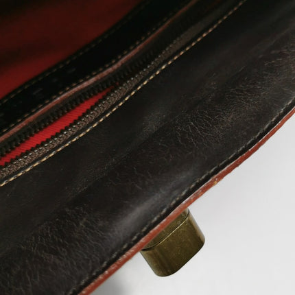 Loewe Shoulder Bag Suede and Leather Dark Brown