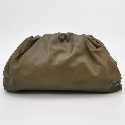 Bottega Veneta Pouch Calfskin Leather Dark Green Large