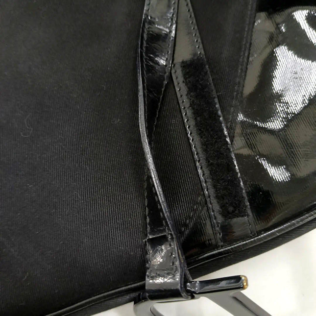 Sold Dior Saddle Vintage So Black Fabric and Patent Leather Shoulder Bag