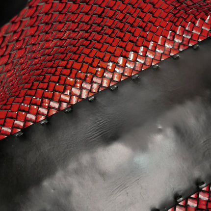 Bottega Veneta Cabat Large Intreccio Burgundy Patent Leather 40cm