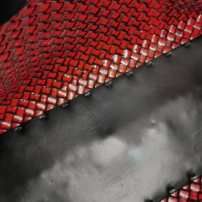 Bottega Veneta Cabat Large Intreccio Burgundy Patent Leather 40cm