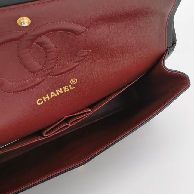 Sold Chanel Classic Flap Vintage Black Lambskin Leather with 24k Gold Hardware