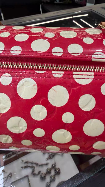 Louis Vuitton x Kusama Papillon 28 Red Polka Dots Patent Leather Handbag