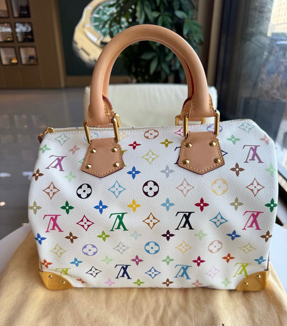 Louis Vuitton x Takashi Murakami Speedy 30 Lock White Multicolor
