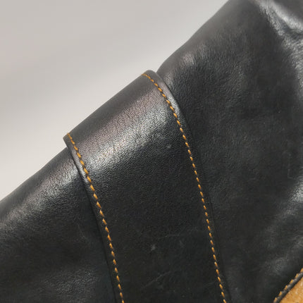 Dior Vintage Gaucho Large Black Leather Crossbody Bag