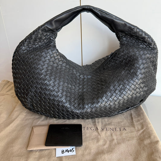 Bottega Veneta Belly Hobo Intrecciato Black Large 53cm NEVER WORN-Luxbags