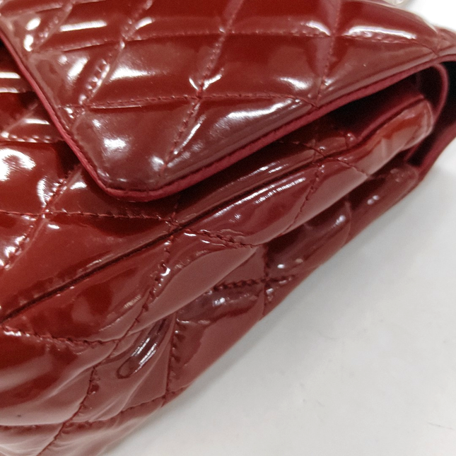 Chanel Classic Flap Medium Burgundy Patent Leather Silver HW, 2010-2011