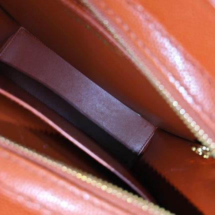 Chanel Vintage Small Matelasse Orange Caviar Leather Top Handle Bag
