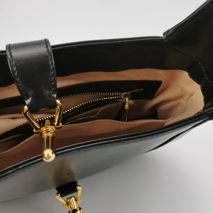 Gucci Jackie 1961 Black Leather Bag Small With Long Strap