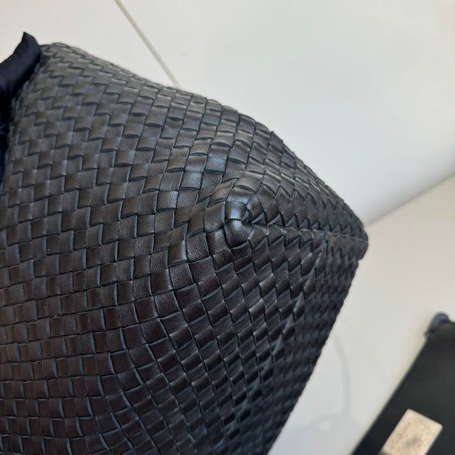 Sold Bottega Veneta Cabat Large Intreccio Leather Tote Bag Black 40cm
