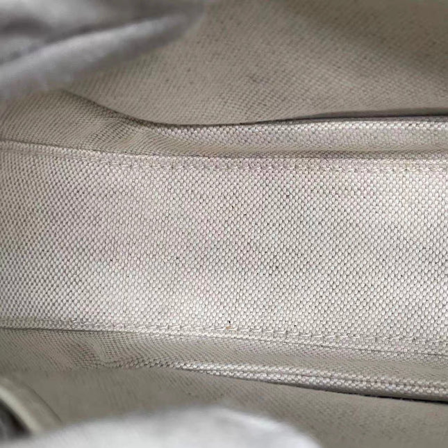 Gucci Bamboo 1947 Top Handle Bag Small White Box Leather Canvas Strap