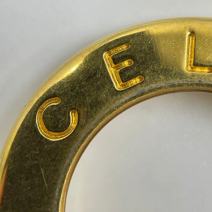 Celine 1990s Gold-tone Triomphe Planet Link Charm Bracelet