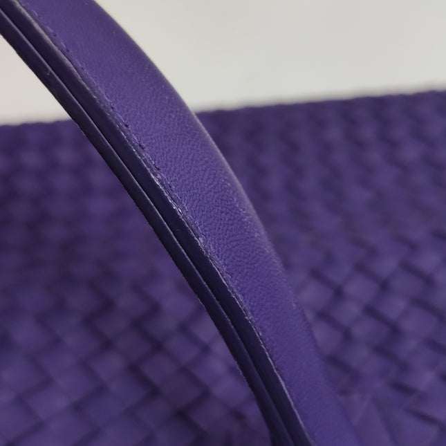 Bottega Veneta Cabat Large Intreccio Leather Tote Bag Purple with Pouch 40cm