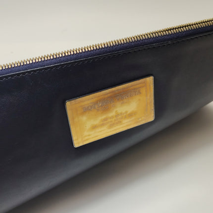 Bottega Veneta Cabat MM Intreccio Leather Tote Bag Navy 40cm