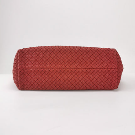 Bottega Veneta Cabat Large Intreccio Leather Tote Bag Red 40cm
