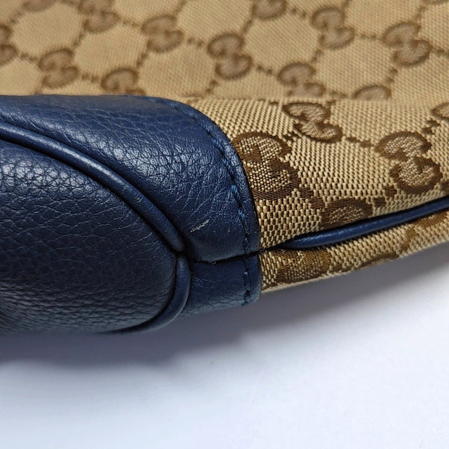 Gucci Jackie 1961 Soft Medium Navy Leather and Monogram