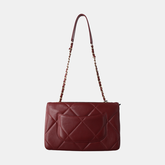 Sold Chanel Trendy CC Flap Crossbody Bag Medium Lambskin Leather Burgundy, 2019