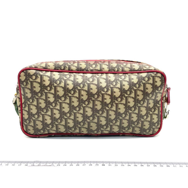 Dior No. 2 Rasta Trotter Camera Bag Beige Monogram Red Yellow Green Web Strap