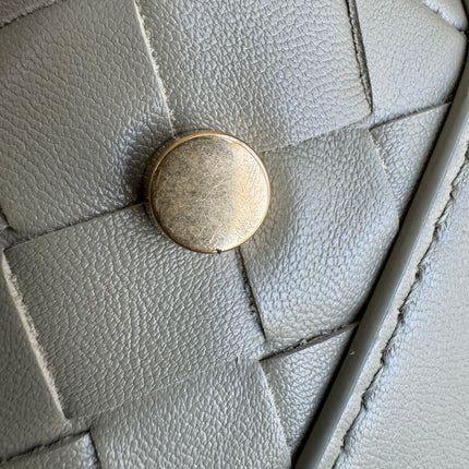 Sold Bottega Veneta Mini Wallace Leather Green Travertine & Muse Brass