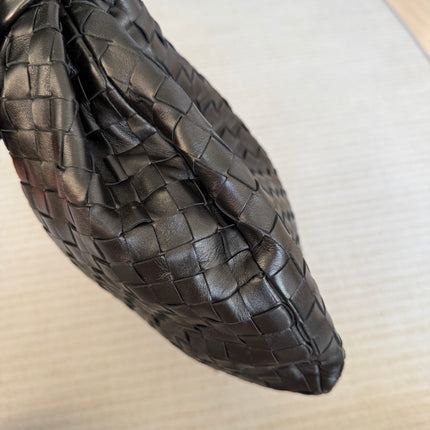 Bottega Veneta Jodie Medium Black Lambskin Leather Silver Hardware