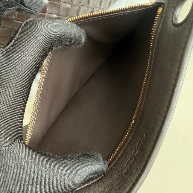 Bottega Veneta Small Andiamo Fondant Dark Chocolate Brown Intrecciato Handbag