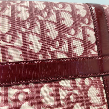 Christian Dior Trotter Boston Cloth Oblique Medium Red Handbag
