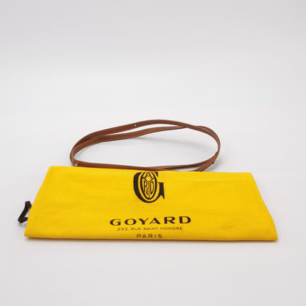 Goyard Saigon Mini Brown Canvas and Leather Wooden Top Handle Crossbody Bag