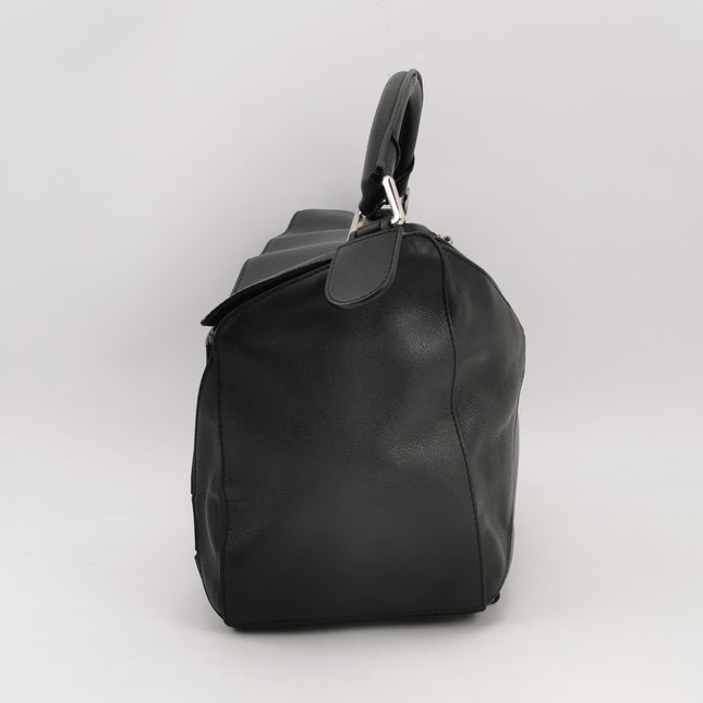 Loewe Puzzle Large Black Smooth Leather White Logo