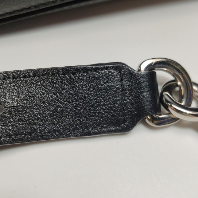 Loewe Puzzle Medium Black Smooth Leather White Logo 2016