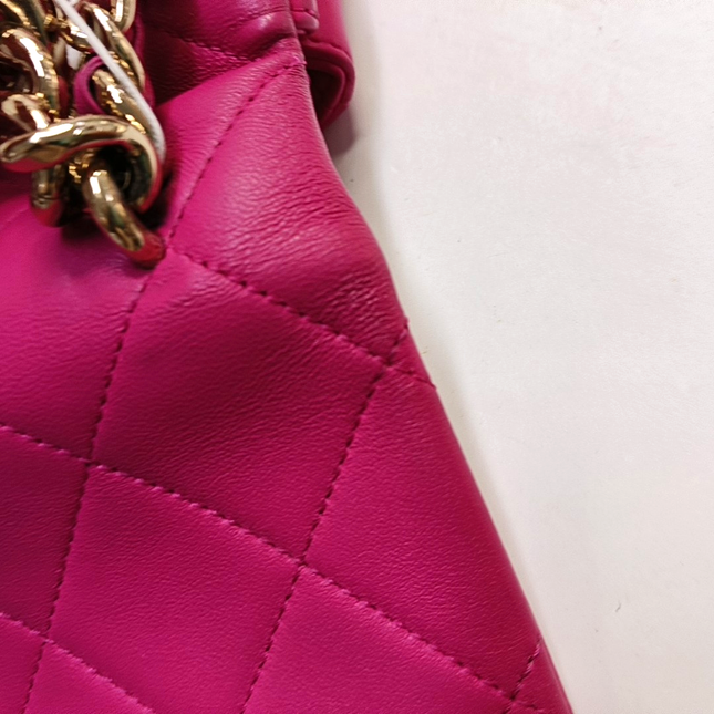 Chanel Elegant Gold Chain Resin Bi-color Single Flap Bag Small Pink