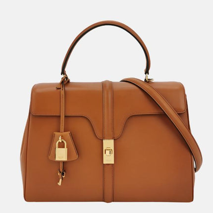 Celine 16 Bag Medium Caramel Natural Tan Smooth Calfskin Leather-Luxbags