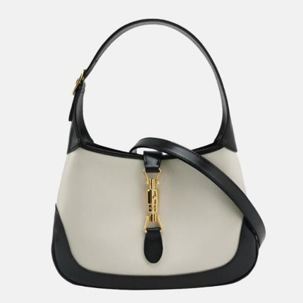 Gucci Jackie 1961 Black & White Leather Bag Small-Luxbags