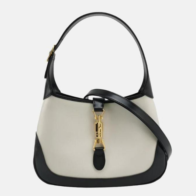 Gucci Jackie 1961 Black & White Leather Bag Small-Luxbags