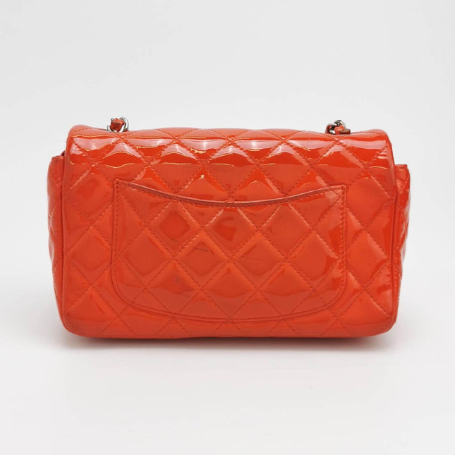 Sold Chanel Classic Flap Square 2014 Orange Patent Leather Bag