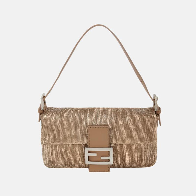 Fendi Baguette Vintage Light Pink Glitter Beads-Luxbags
