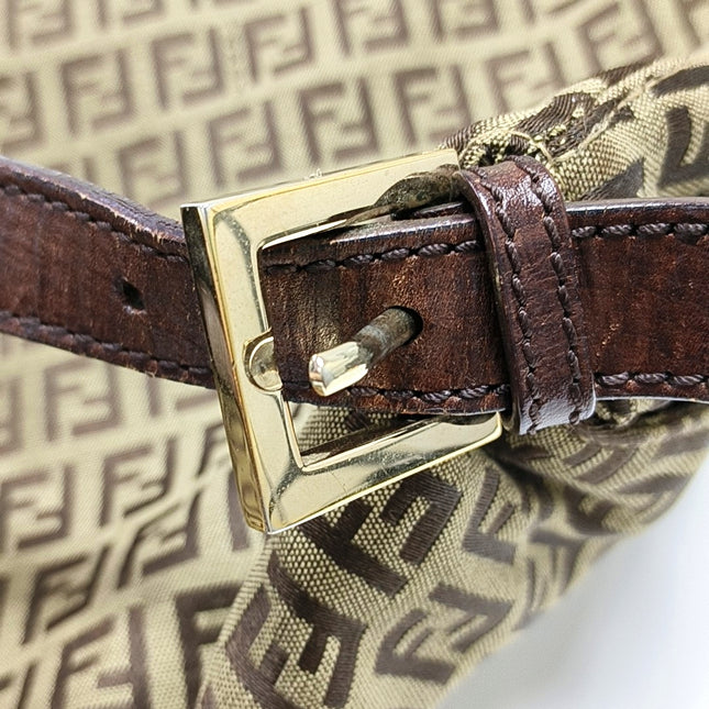 Fendi Mamma Baguette Brown Classic Zucchino Monogram Shoulder Bag