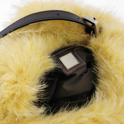 Sold Fendi Baguette Yellow Furry Shoulder Bag