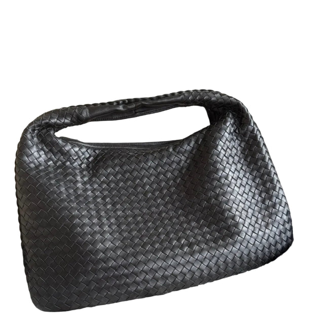 Bottega Veneta Intrecciato Hobo Bag Medium Black Lambskin leather 45cm