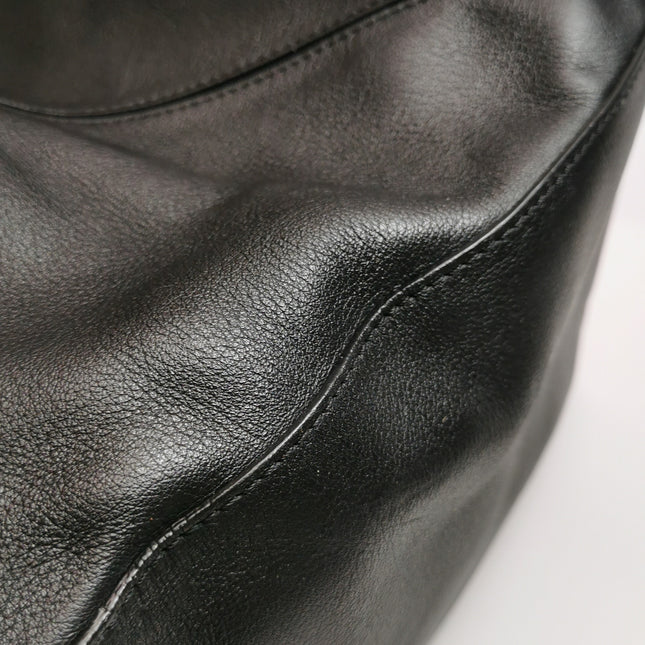 Loewe Puzzle Large Black Smooth Leather White Logo