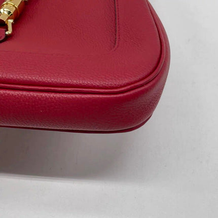 Gucci Jackie 1961 Small Red Pebbled Leather Shoulder Bag