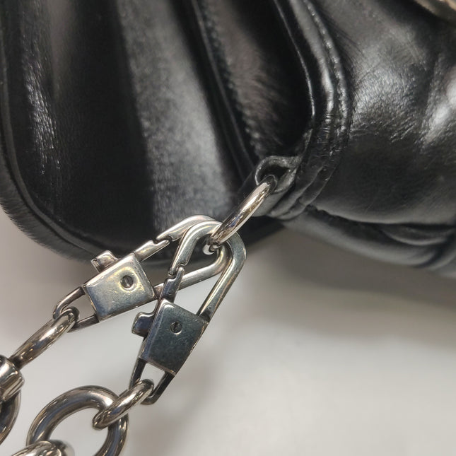 Gucci Horsebit 1955 Chain Shoulder Bag Large Black Padded Leather S23