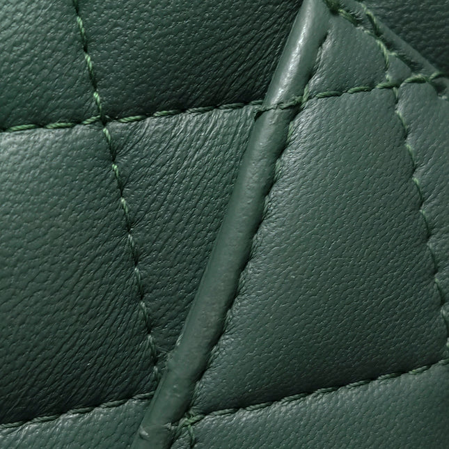 Chanel Classic Flap Mini Rectangular 2019 Green Lambskin Leather Silver Hardware