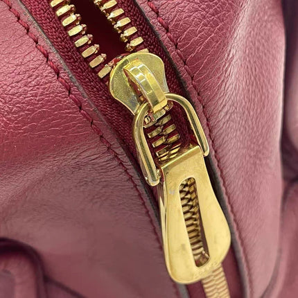 Loewe Amazona 36 Medium Burgundy Leather Dragon Lock Gold-tone Hardware