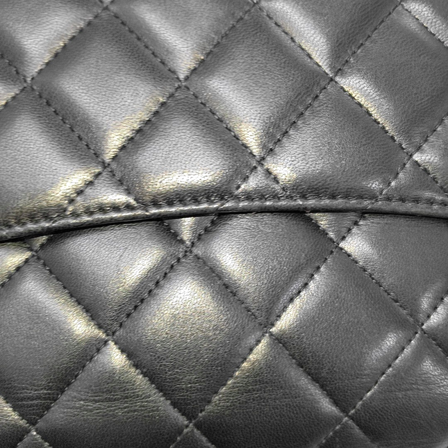 Sold Chanel Classic Flap Maxi Black Lambskin Leather Double Flap with Gold Hardware, 2014-2015